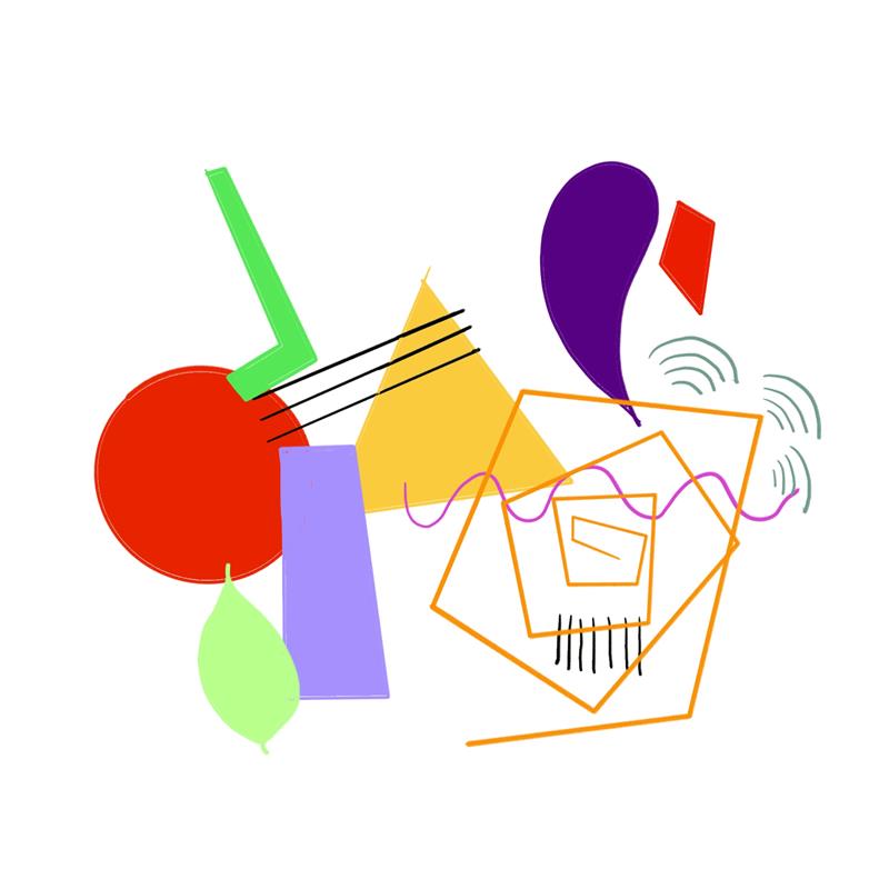 After answering my friends' questions, I came up with a new selfie. Since it's all elements of my own design, it's easier for me to interpret it without thinking. I love the way it presents itself, from the shapes to the colors, as if it's a reflection of my inner self, abstract as it may be, I know that it's me.