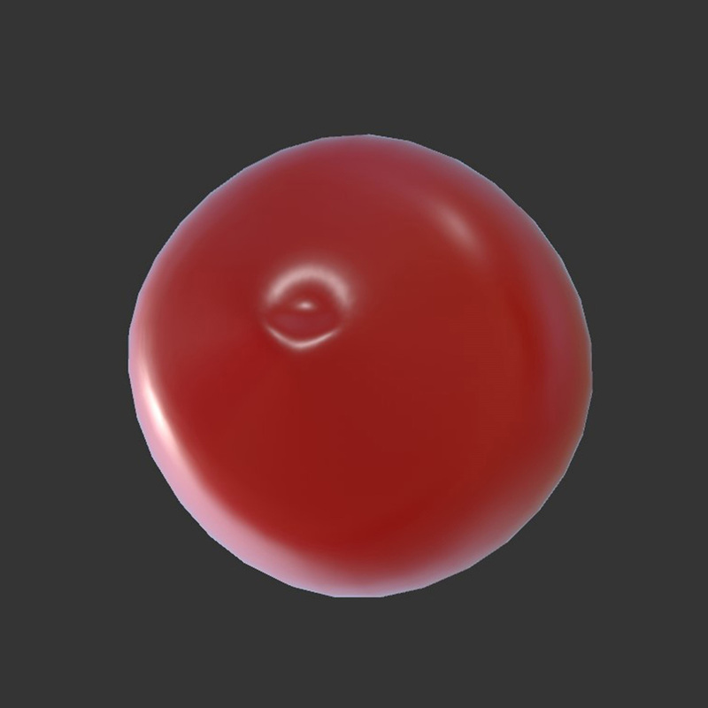 The bottom view of the tomato.Again, I used the extrusion tool. This makes the tomato shape more vivid.