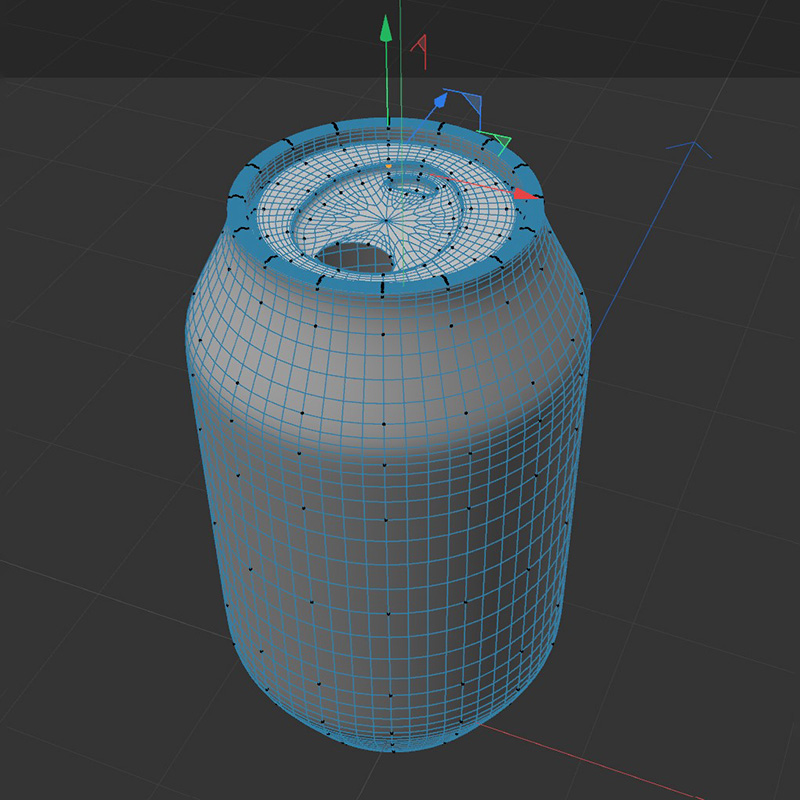 I continued modeling the can in Activity 2. When making the top, I used loop cut to split the surface and we could see that the opening of the coke can is irregular so I used the polygon pen to draw the opening. I also used the slide tool to adjust the lines.