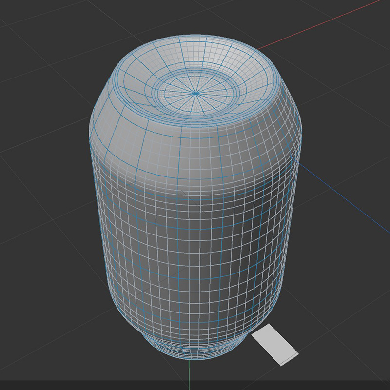Bottom of the can. You can see I modeled it in polygons mode. I think it's a useful trick in Cinema4D to keep switching between point, line, and polygons modes.