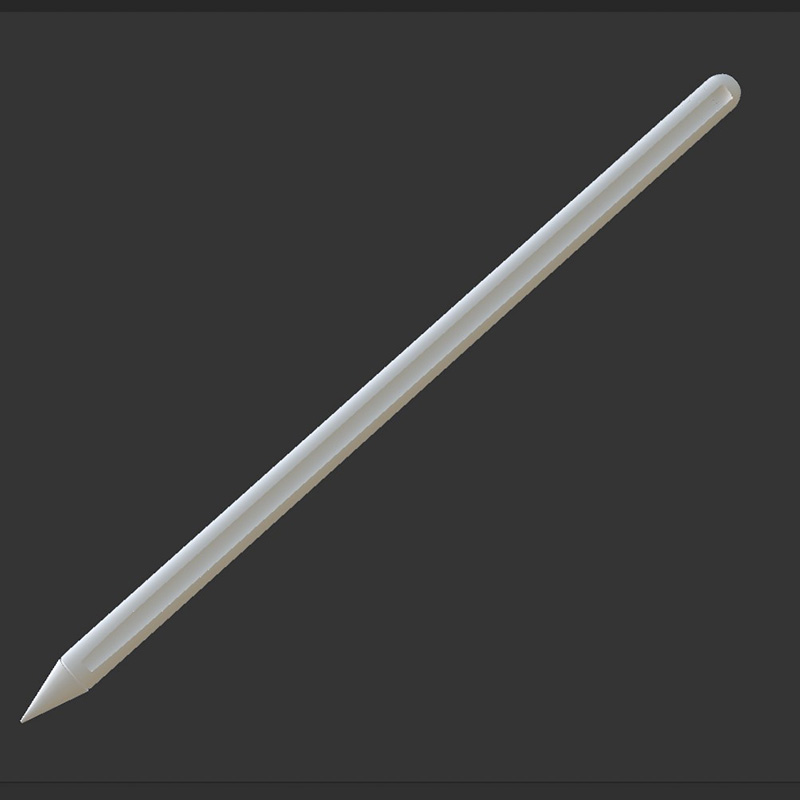 After finishing modeling, I added color to the Apple Pencil. This was easy because it is white and made of plastic, so there was little need to adjust the existing material parameters.