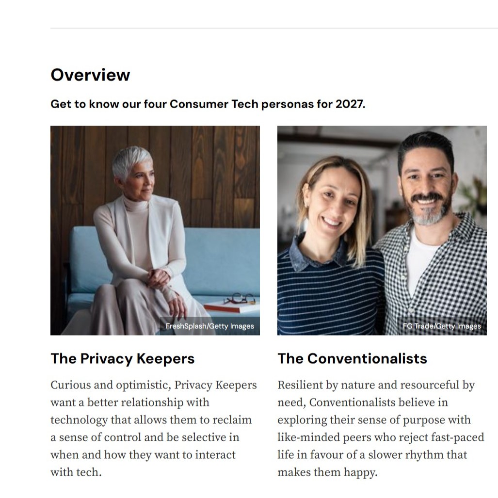 First, I read about the four types of personas and reflected on their generational impacts, as well as their behaviours, buying priorities, and actions.
