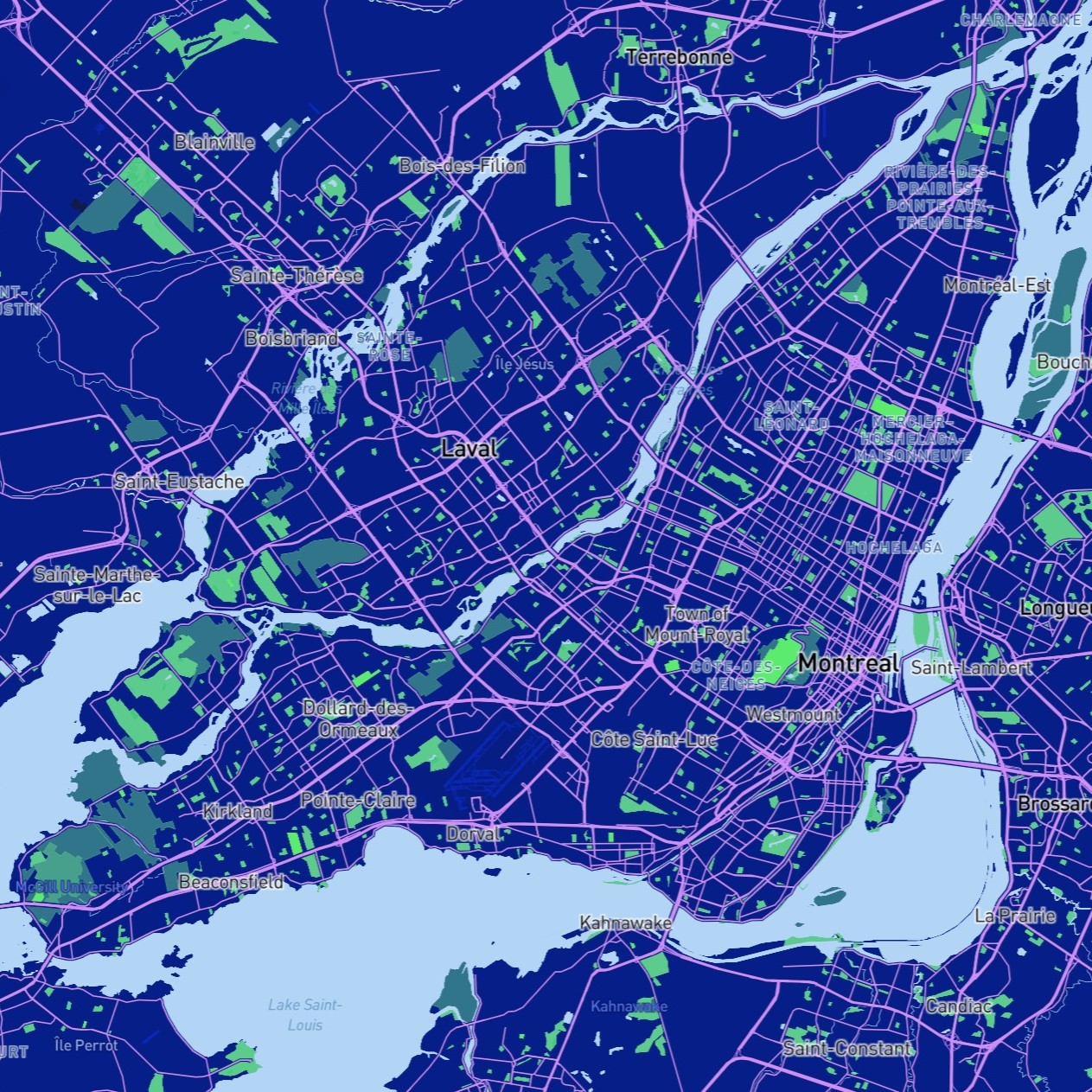 Along with the tutorial, I figured out how to change the colors in the map. I created a map style with blue, purple and green as the main colors. It is futuristic, but also very much like how people understood and looked to the future during the millennium.