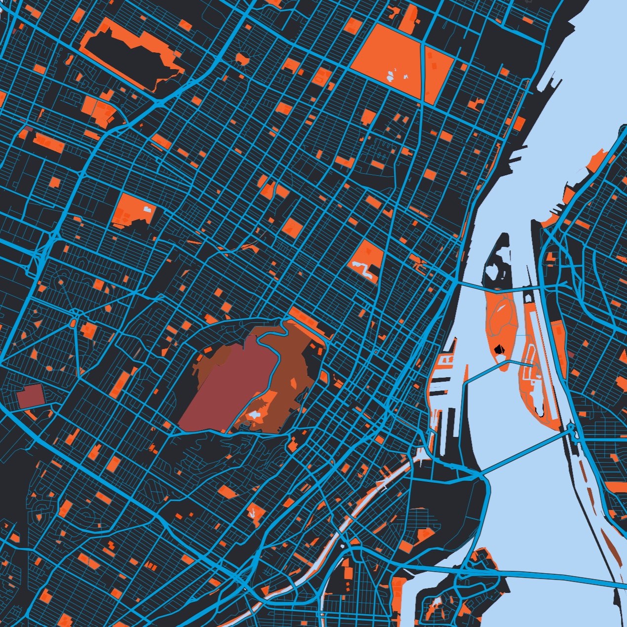 In this style, I used the standard colors of Sheridan College. Sure enough it came up with a map style that has a Sheridan vibe to it.