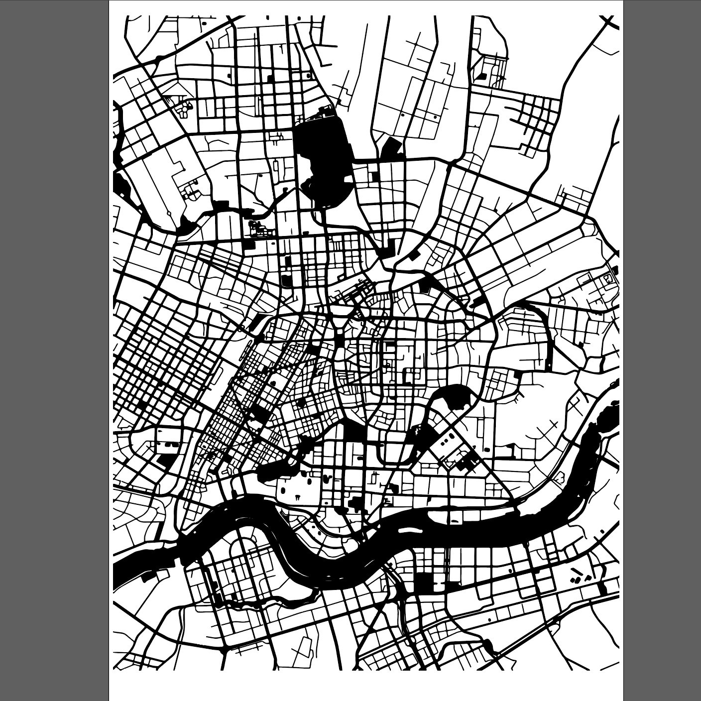 I will import the image generated by Mapbox into Illustrator. i will modify the lines and color blocks in Illustrator and change the colors to suit my design to ensure that the laser cutter can read the data and cut the effect i want. Then I realized that layering could also be done in Mapbox and would be easier.